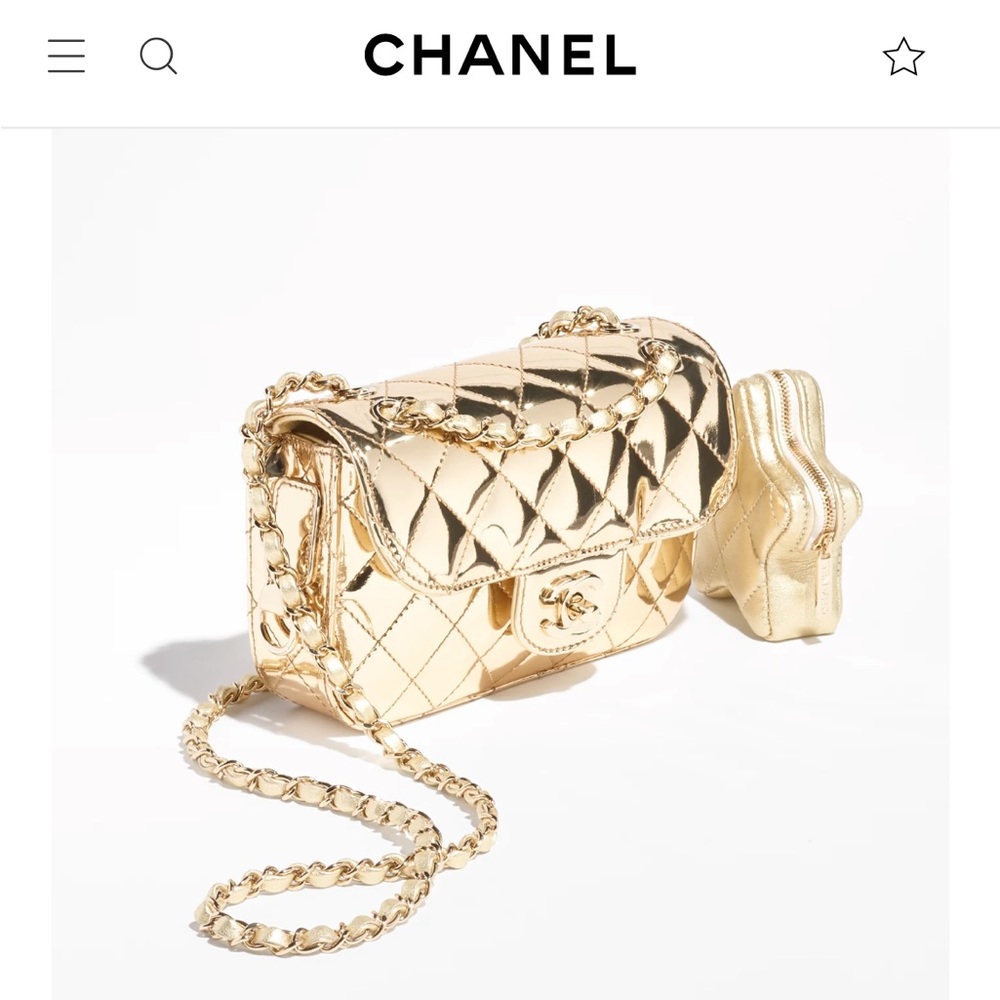 Chanel 24C CF mini flap gold with pocket bag in star ⭐️
